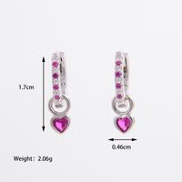 1 Pair Elegant Romantic Shiny Heart Shape Inlay Sterling Silver Zircon 14K Gold Plated White Gold Plated Drop Earrings sku image 14