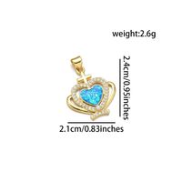 1 Piece 19*28mm 20 * 21mm 21 * 24mm Copper Pearl Zircon 18K Gold Plated Heart Shape Wings Polished Pendant sku image 4