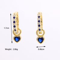 1 Pair Elegant Romantic Shiny Heart Shape Inlay Sterling Silver Zircon 14K Gold Plated White Gold Plated Drop Earrings sku image 3