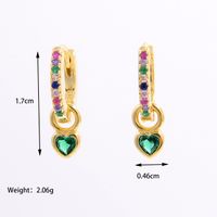 1 Pair Elegant Romantic Shiny Heart Shape Inlay Sterling Silver Zircon 14K Gold Plated White Gold Plated Drop Earrings sku image 5
