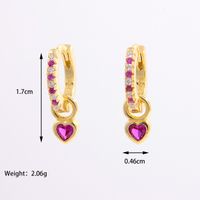 1 Pair Elegant Romantic Shiny Heart Shape Inlay Sterling Silver Zircon 14K Gold Plated White Gold Plated Drop Earrings sku image 6