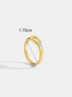Kupfer 18 Karat Vergoldet Einfacher Stil Inlay Geometrisch Zirkon Ringe main image 2