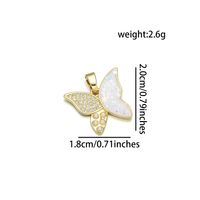 1 Piece 16 * 18 Mm 18 * 21mm 18 * 24mm Copper Pearl Zircon 18K Gold Plated Heart Shape Butterfly Bow Knot Polished Pendant sku image 4