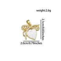 1 Piece 16 * 18 Mm 18 * 21mm 18 * 24mm Copper Pearl Zircon 18K Gold Plated Heart Shape Butterfly Bow Knot Polished Pendant sku image 6