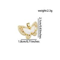 1 Piece 16 * 18 Mm 18 * 21mm 18 * 24mm Copper Pearl Zircon 18K Gold Plated Heart Shape Butterfly Bow Knot Polished Pendant sku image 10