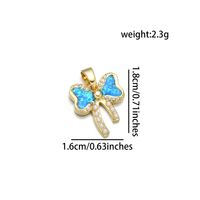 1 Piece 16 * 18 Mm 18 * 21mm 18 * 24mm Copper Pearl Zircon 18K Gold Plated Heart Shape Butterfly Bow Knot Polished Pendant sku image 1