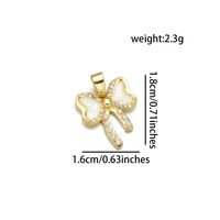 1 Piece 16 * 18 Mm 18 * 21mm 18 * 24mm Copper Pearl Zircon 18K Gold Plated Heart Shape Butterfly Bow Knot Polished Pendant sku image 2