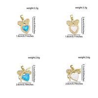 1 Piece 16 * 18 Mm 18 * 21mm 18 * 24mm Copper Pearl Zircon 18K Gold Plated Heart Shape Butterfly Bow Knot Polished Pendant main image 2