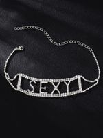 Wholesale Jewelry Simple Style Shiny Letter Solid Color Rhinestone Rhinestones Inlay Necklace sku image 2