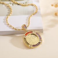 Copper 18K Gold Plated Modern Style Classic Style Plating Inlay Geometric Zircon Pendant Necklace sku image 2