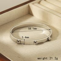 304 Stainless Steel 18K Gold Plated Vintage Style Simple Style Commute Inlay Solid Color Zircon Bangle sku image 1