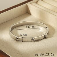 Acier Inoxydable 304 Plaqué Or 18K Style Vintage Style Simple Commuer Incruster Couleur Unie Zircon Bracelet sku image 1