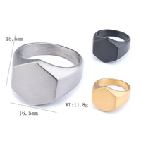 Hip-Hop Streetwear Solid Color 304 Stainless Steel Carving Men's Rings main image 2