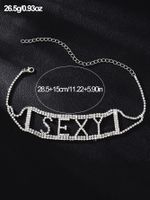 Wholesale Jewelry Simple Style Shiny Letter Solid Color Rhinestone Rhinestones Inlay Necklace main image 2