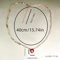 Wholesale Jewelry IG Style Shiny Heart Shape Iron Copper Zircon Inlay Necklace main image 2