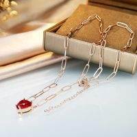 Wholesale Jewelry IG Style Shiny Heart Shape Iron Copper Zircon Inlay Necklace main image 5