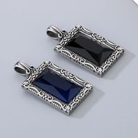1 Piece 304 Stainless Steel Glass Square Pendant Chain main image 3
