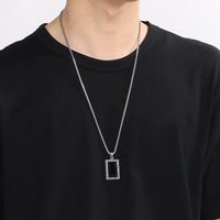 1 Piece 304 Stainless Steel Glass Square Pendant Chain main image 9