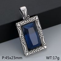1 Piece 304 Stainless Steel Glass Square Pendant Chain sku image 3
