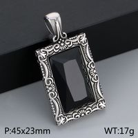 1 Piece 304 Stainless Steel Glass Square Pendant Chain sku image 4