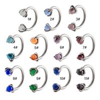 1 Piece Ear Cartilage Rings & Studs Simple Style Classic Style C Shape 316 Stainless Steel  Inlay Rhinestones main image 2