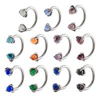 1 Piece Ear Cartilage Rings & Studs Simple Style Classic Style C Shape 316 Stainless Steel  Inlay Rhinestones main image 1