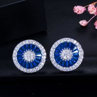 1 Pair Sweet Simple Style Heart Shape Plating Inlay Copper Zircon White Gold Plated Rhodium Plated Ear Studs main image 3