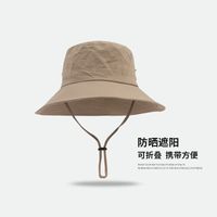 Men's Basic Vacation Solid Color Big Eaves Bucket Hat sku image 22