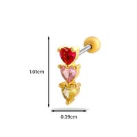 1 Piece Ear Cartilage Rings & Studs Simple Style Classic Style Heart Shape Butterfly Copper Inlay Zircon Ear Cartilage Rings & Studs main image 6