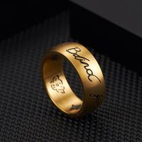 Simple Style Classic Style Commute Houndstooth Heart Shape 304 Stainless Steel 18K Gold Plated Unisex Rings sku image 7