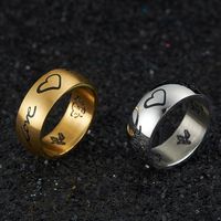Simple Style Classic Style Commute Houndstooth Heart Shape 304 Stainless Steel 18K Gold Plated Unisex Rings main image 1