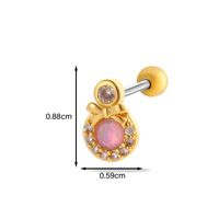 1 Piece Ear Cartilage Rings & Studs Simple Style Classic Style Heart Shape Butterfly Copper Inlay Zircon Ear Cartilage Rings & Studs sku image 11