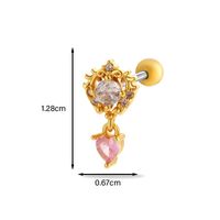 1 Piece Ear Cartilage Rings & Studs Simple Style Classic Style Heart Shape Butterfly Copper Inlay Zircon Ear Cartilage Rings & Studs sku image 17
