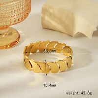 304 Stainless Steel 18K Gold Plated Vintage Style Formal Simple Style Plating Water Droplets Bangle main image 2