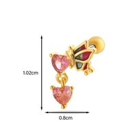 1 Piece Ear Cartilage Rings & Studs Simple Style Classic Style Heart Shape Butterfly Copper Inlay Zircon Ear Cartilage Rings & Studs sku image 19