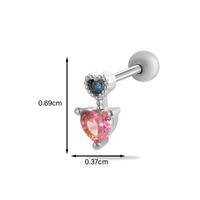 1 Piece Ear Cartilage Rings & Studs Simple Style Classic Style Heart Shape Butterfly Copper Inlay Zircon Ear Cartilage Rings & Studs sku image 1