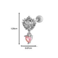 1 Piece Ear Cartilage Rings & Studs Simple Style Classic Style Heart Shape Butterfly Copper Inlay Zircon Ear Cartilage Rings & Studs sku image 13