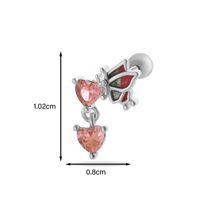 1 Piece Ear Cartilage Rings & Studs Simple Style Classic Style Heart Shape Butterfly Copper Inlay Zircon Ear Cartilage Rings & Studs sku image 15