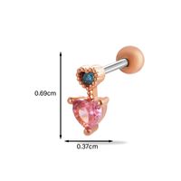 1 Piece Ear Cartilage Rings & Studs Simple Style Classic Style Heart Shape Butterfly Copper Inlay Zircon Ear Cartilage Rings & Studs sku image 8
