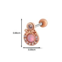1 Piece Ear Cartilage Rings & Studs Simple Style Classic Style Heart Shape Butterfly Copper Inlay Zircon Ear Cartilage Rings & Studs sku image 12