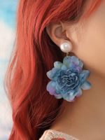 1 Pair Cute Sweet Flower Cloth Drop Earrings main image 5