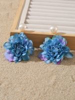 1 Pair Cute Sweet Flower Cloth Drop Earrings sku image 2