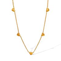 Acero Titanio Chapados en oro de 18k Elegante Estilo Simple Estilo Clásico Enchapado Forma De Corazón Pulsera Collar main image 6