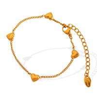 Titan Stahl 18 Karat Vergoldet Elegant Einfacher Stil Klassischer Stil Überzug Herzform Armbänder Halskette main image 5