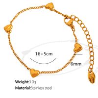 Titanium Steel 18K Gold Plated Elegant Simple Style Classic Style Plating Heart Shape Bracelets Necklace sku image 1