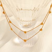 Titanium Steel 18K Gold Plated Elegant Simple Style Classic Style Plating Heart Shape Bracelets Necklace main image 1