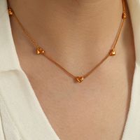 Acero Titanio Chapados en oro de 18k Elegante Estilo Simple Estilo Clásico Enchapado Forma De Corazón Pulsera Collar main image 3