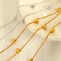 Titan Stahl 18 Karat Vergoldet Elegant Einfacher Stil Klassischer Stil Überzug Herzform Armbänder Halskette main image 4