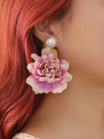 1 Pair Cute Sweet Flower Cloth Drop Earrings main image 9