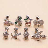 1 Piece Ear Cartilage Rings & Studs Simple Style Classic Style Star Heart Shape Bow Knot Copper Heart Star Bowknot Zircon Ear Cartilage Rings & Studs main image 4